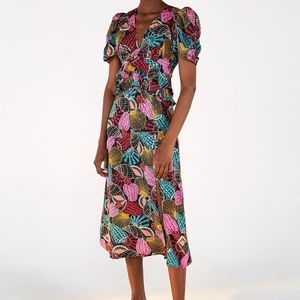 NWT Farm Rio Shell Mix Midi Dress